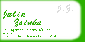 julia zsinka business card